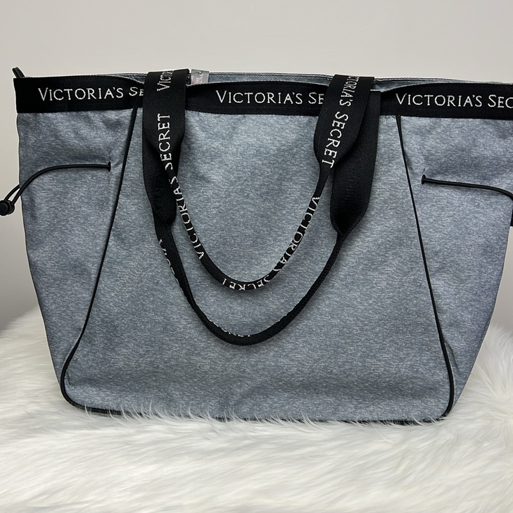 NWT Victoria’s Secret logo gray tote bag, carry-on, travel, gym, school bag